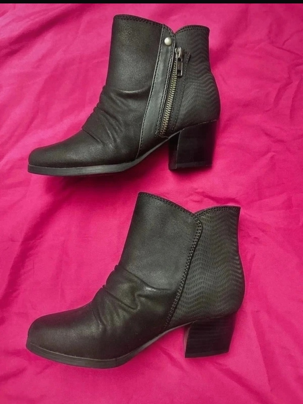 BareTraps Black Ankle Booties with Block Heel